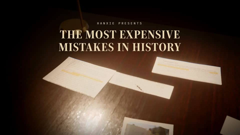 Title card reading The Most Expensive Mistakes in History over documents on a desk
